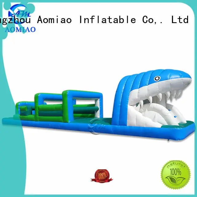 shark inflatable backyard obstacle course commercial AOMIAO