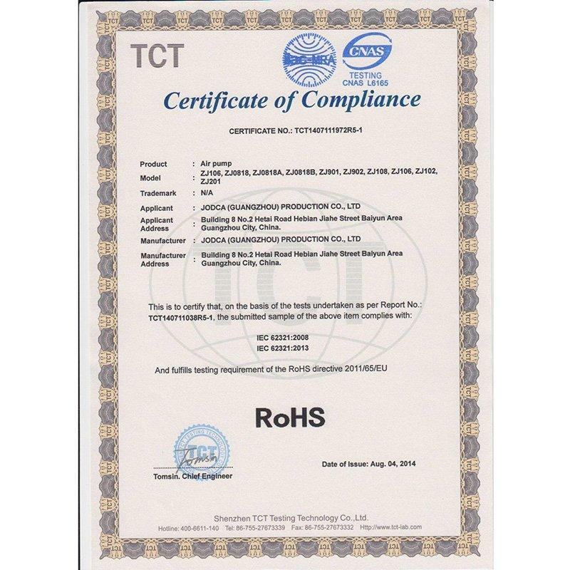 Air Pump RoHS Certificate -1