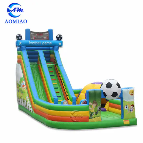 36ft Soccer Themed Commercial Inflatable Slide - SL1703