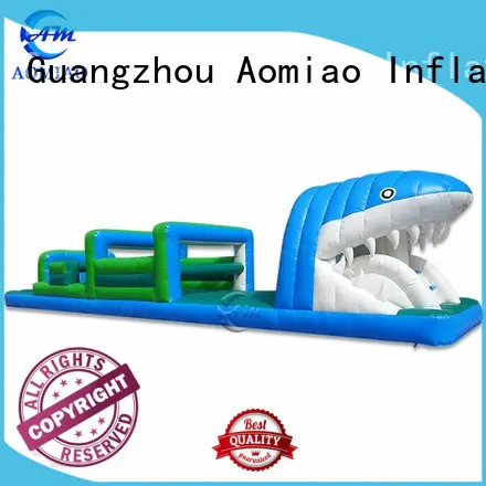 shark inflatable obstacles AOMIAO Brand backyard obstacle course