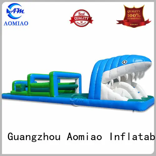 AOMIAO obstacles shark backyard obstacle course inflatable commercial