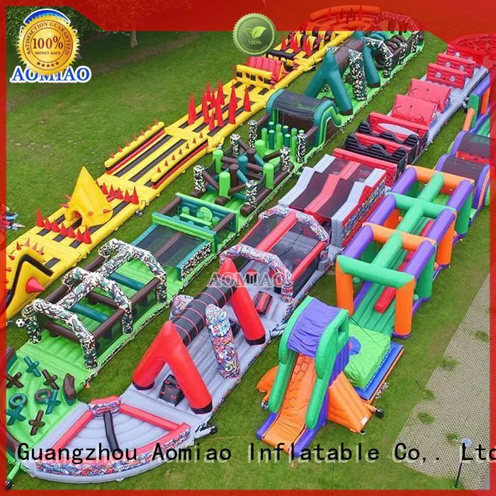 AOMIAO Brand commercial shark inflatable obstacles backyard obstacle course