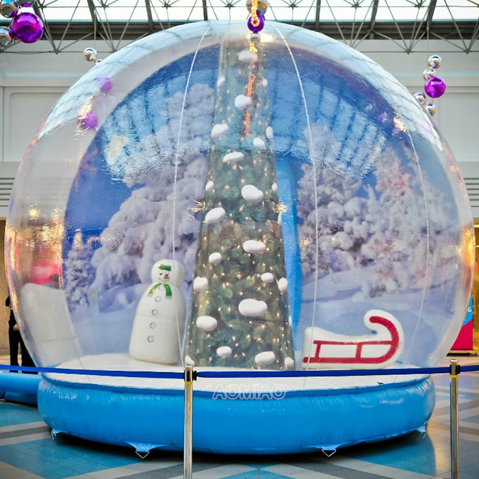 Outdoor Christmas Decorations Human Inflatable Christmas Snow Globe