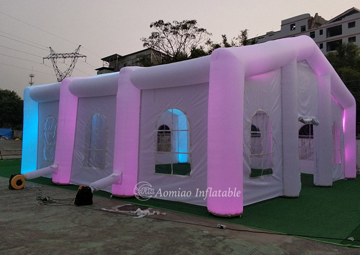 white inflatable wedding tent