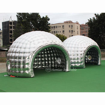 LED Outdoor Silver Inflatable Dome Camping Tent For Sale