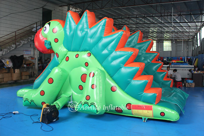Green Dinosaur Kids Inflatable Slide