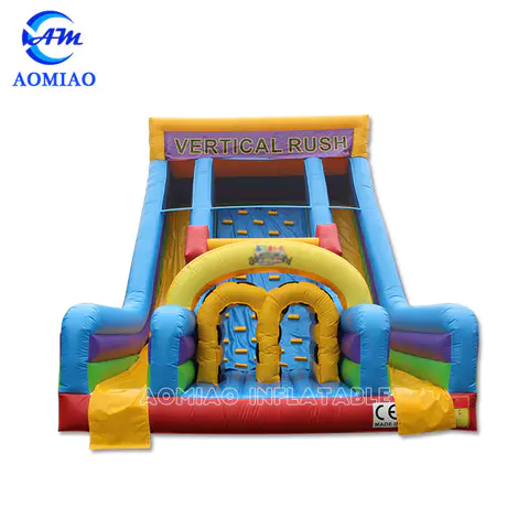 Colorful Kids Inflatable Slide With Climbing Wall