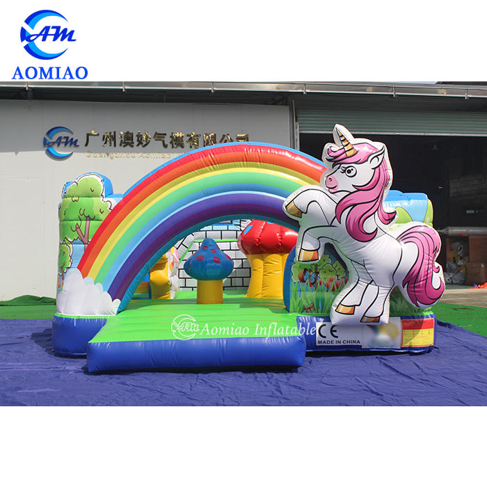 Rainbow Mushroom Unicorn Bouncy Castle Fun City