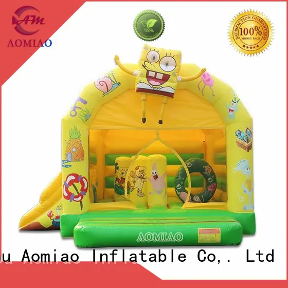 AOMIAO hot selling inflatable bouncy castle with slide exporter for sale