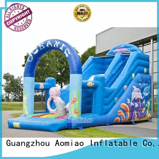 AOMIAO Brand kids soccer lane inflatable slide tom